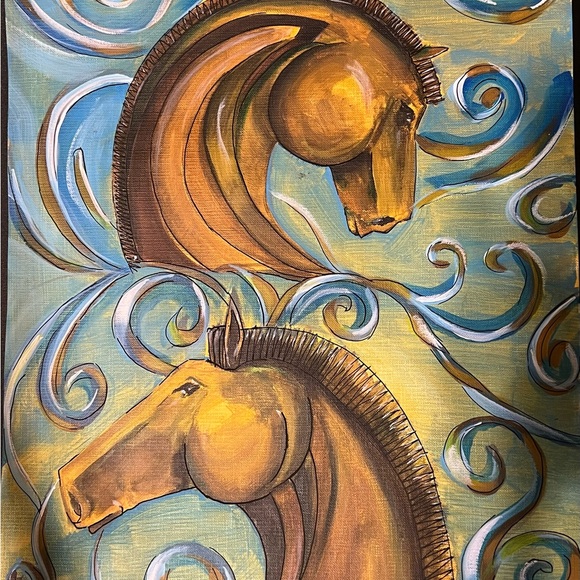 Acrylic Hand painted  on canvas sheet - Picture 2 of 3